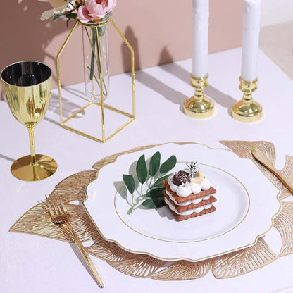 White Hard Plastic Dinner Plates, 50 Pack 11" Disposable Round Baroque Plates - Image 9