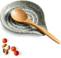 LAUCHUH Spoon Rest for Stove Top, 5 inch Ceramic Spoon Holder for Kitchen Countertop Large Spatula Holder for Ladle, Spoons or Tong, Farmhouse Decor, Special Gray