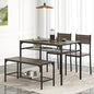 NAFORT Kitchen Table Set for 4, Space-Saving 4-Piece Dining Table Set with Bench and 2 Chairs, Industrial Rectangular Dining Room Set with Storage Shelves for Apartment, Kitchen&Dining, Restaurant