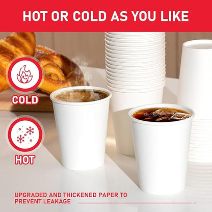100 Pack 8 oz Paper Cups, Disposable Coffee Cups, or Juice - Image 3