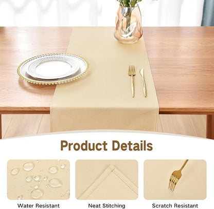 Faux Linen Table Runner Water Resistant 13 x 48 in, Coffee Table Runner - Image 3
