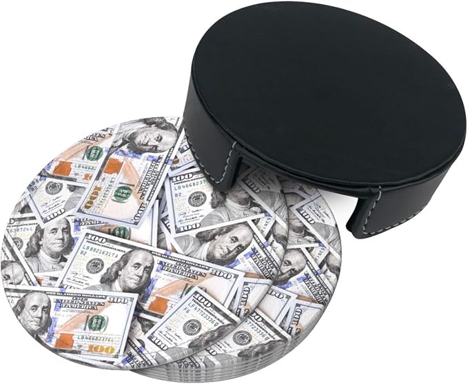 Novelty Funny Money Dollar Pattern Coasters - Image 9