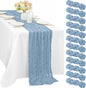 12 Pcs Dusty Blue Cheesecloth Table Runner 10FT Runner by Sunnyline