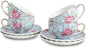 Agyiuns Tea Cup and Saucers, 6.4oz Floral Tea Cups by Agyiuns