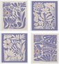 Spring Flower Swedish Dishcloths for Kitchen, Boho Purple Swedish Dish Cleaning Cloths for Floral, 4 Pack Dish Towels for Kitchen, Papaya Reusable Paper Towels Washable