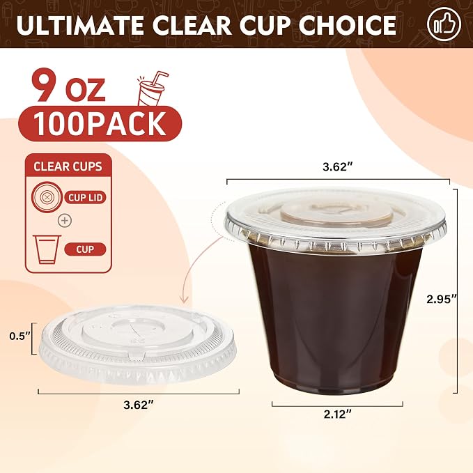 YEEHAW 9 oz 50 Pack Clear Plastic Cups - Image 2