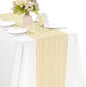 Beige 10FT Cheesecloth Table Runner Boho Gauze Fabric Table Runner Rustic Sheer by JALANCY