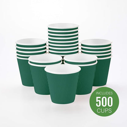 Restaurantware 8 Ounce Double Wall Disposable Coffee Cups, 500 Insulated Forest - Image 2