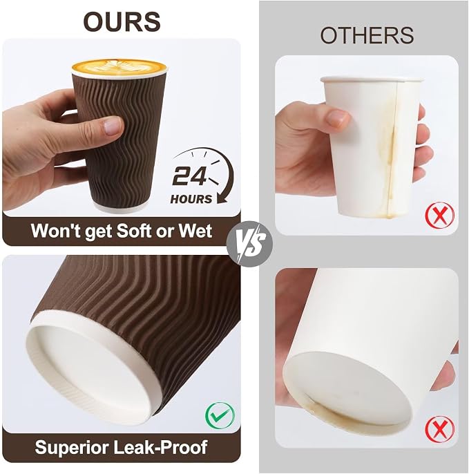 16 oz Insulated Disposable Paper Coffee Cups - Image 6