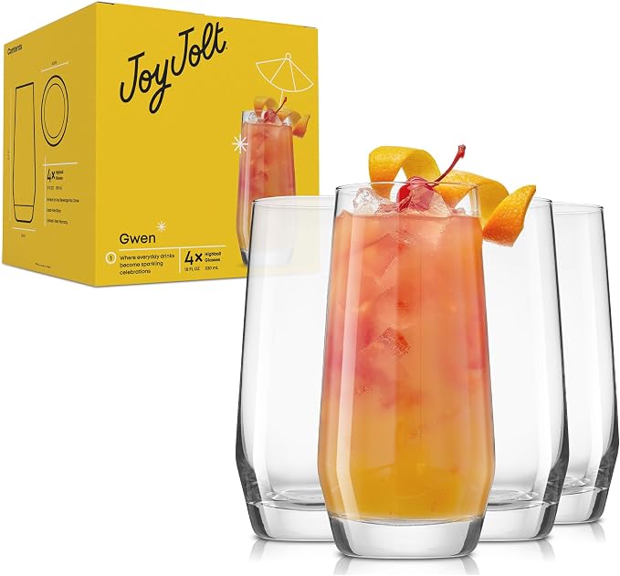 JoyJolt Gwen 18.5 oz Highball Glasses, Mojito Glass Cups, Tom Collins Bar - Image 8