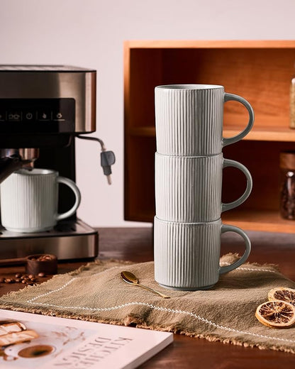 famiware Coffee Mug Set for 4, Star 12 oz Catering Mugs Cup Set - Image 7