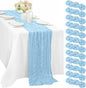 12 Pcs Baby Blue Cheesecloth Table Runner 10FT Runner by Sunnyline