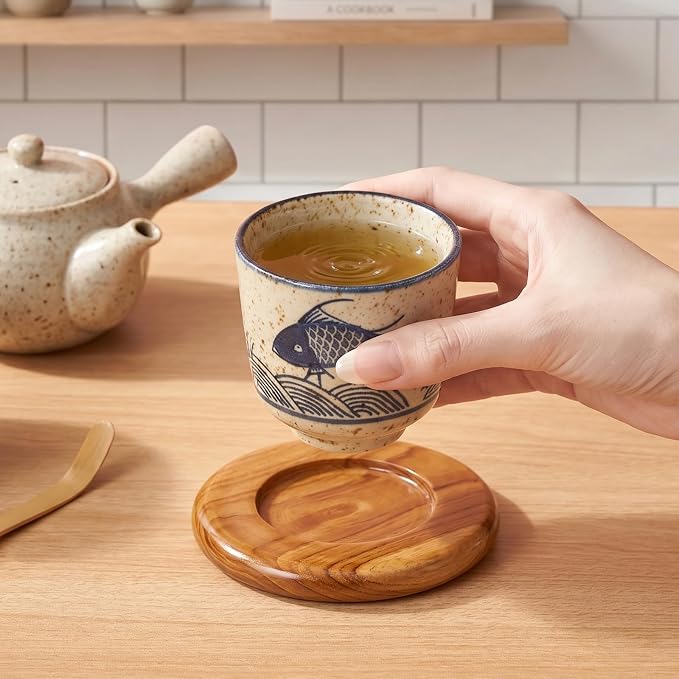 Japanese Tea Cups, Ceramic Matcha Cup, Handless Espresso Cups | 6oz Small - Image 6