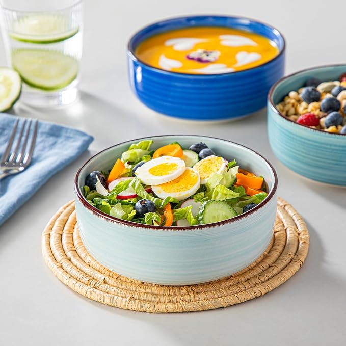 vancasso Bonita Cereal Bowl Set of 6, 24 Oz Ceramic Bowls - Image 5
