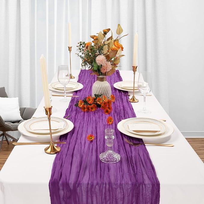 6 Pack Purple Cheesecloth Table Runner 10Ft Gauze Cheese Cloth Table Runner - Image 3