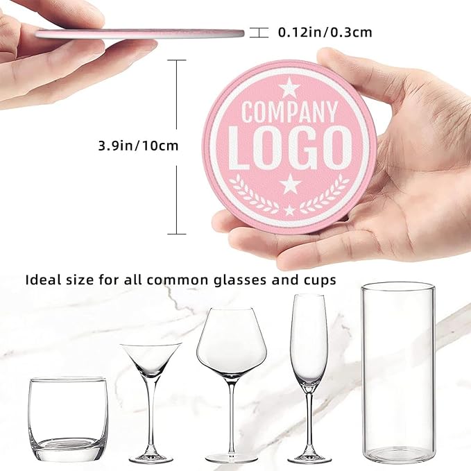 Custom Leather Coasters with Logo - Image 8