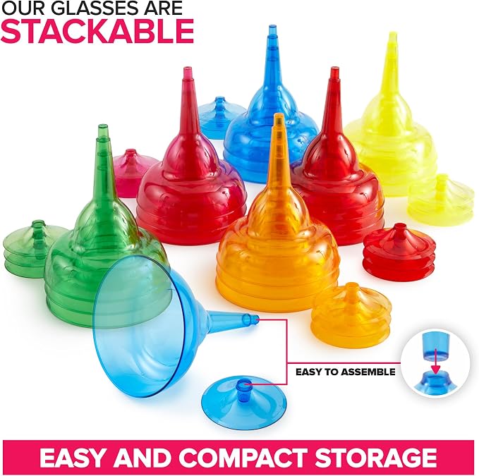 Stock Your Home Multicolor Plastic Margarita Glasses Disposable Decorations - Image 4
