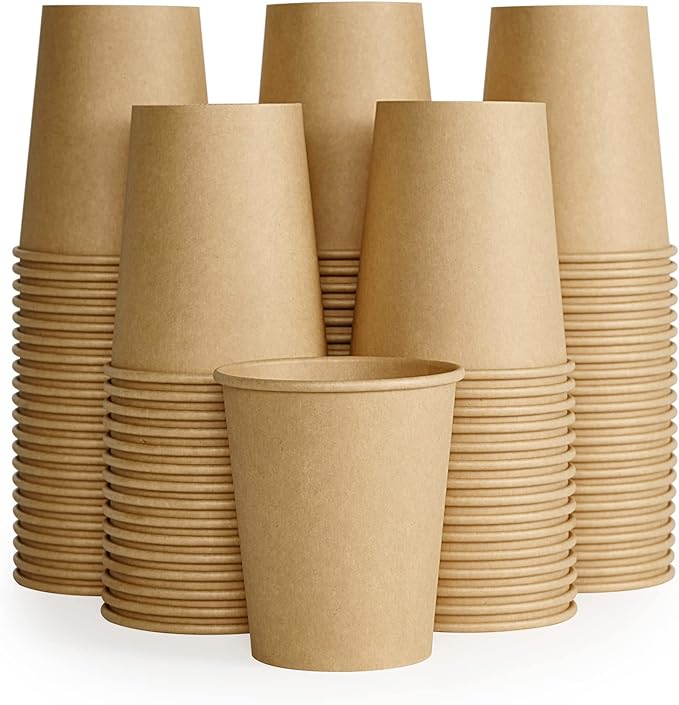 LITOPAK 100 Pack 8 oz Kraft Paper Coffee Cups, Disposable Coffee Cups 8 oz | - Image 8