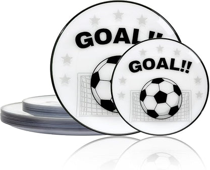 20 White Plastic Soccer Plates, Disposable Plates by I00000