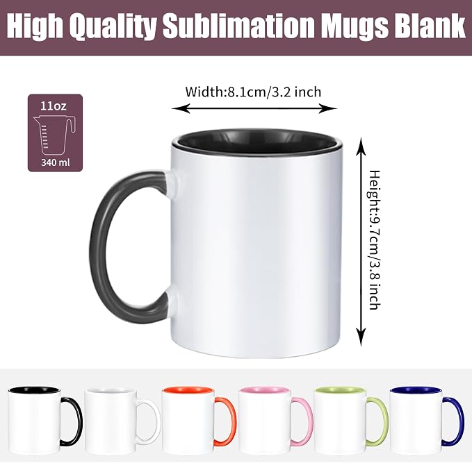 TANGLONG 11oz Sublimation coffee Mugs Set of 12-6 Assorted Colors-with Box | - Image 2
