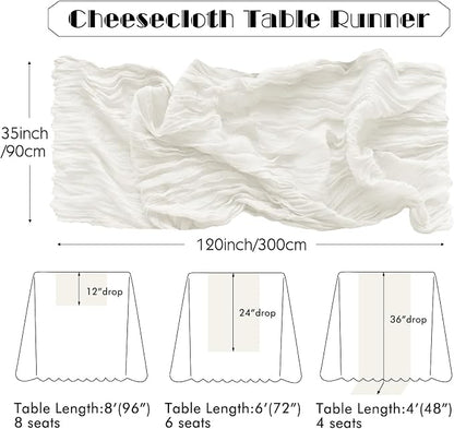 IVAPUPU Ivory Table Runner 120 Inches - Image 3
