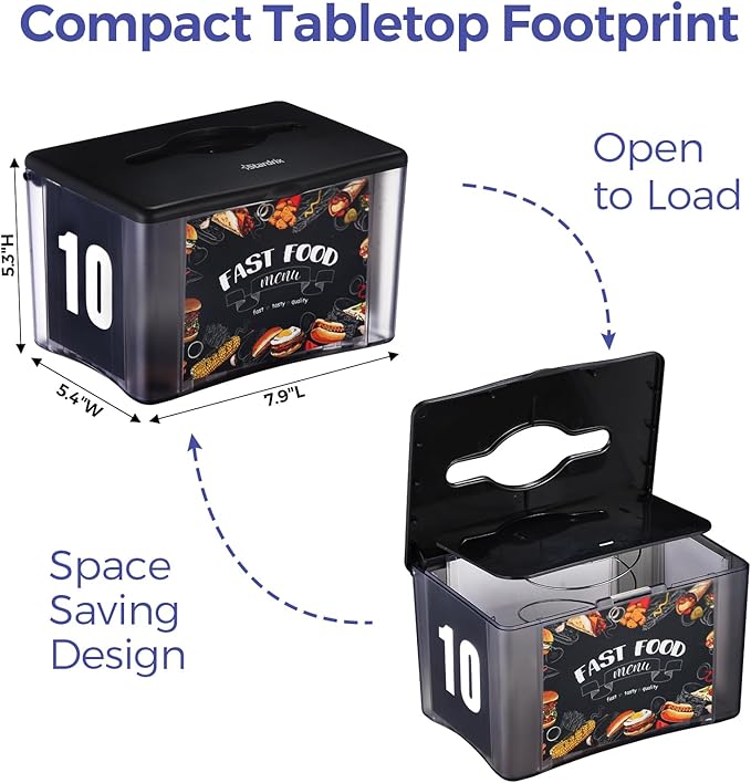 Stardrix Interfold Tabletop Napkin Holder, Spring Loaded Commercial Restaurant - Image 2