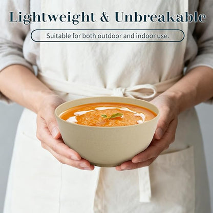 Wheat Straw Bowls Set of 8, Unbreakable Cereal Bowl 26 OZ, Microwave and - Image 5