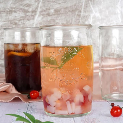 Dingerjar Vintage Drinking Glasses set of 6 Artisan Crafted 20 Oz Premium Clear - Image 3