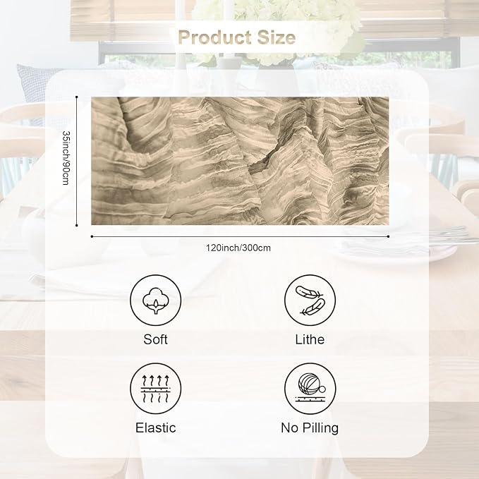 1 Pack Khaki Cheesecloth Table Runner 35x120 Inch 10Ft Rustic Gauze Cheese - Image 3