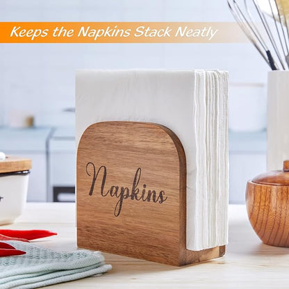 Napkin Holder for Table, ALELION Acacia Wooden Napkin Holders for Kitchen - Image 5