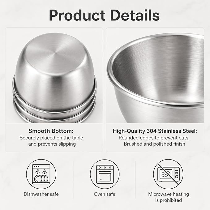 32Pcs 2.5oz Metal Ramekins Sauce Cups Stainless Steel Dipping Cups | Bulk Small - Image 3