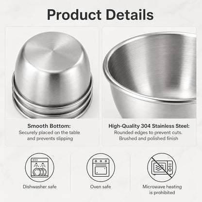 32Pcs 2.5oz Metal Ramekins Sauce Cups Stainless Steel Dipping Cups | Bulk Small - Image 3