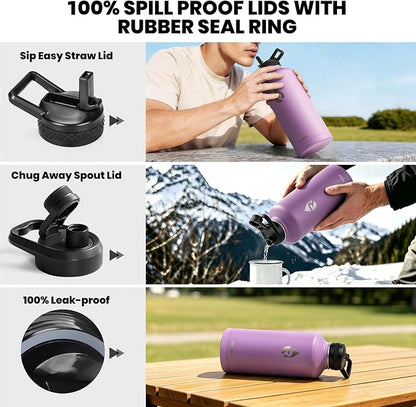 RAYMYLO Insulated Water Bottle 87 oz, Triple Wall Vacuum Stainless Steel | - Image 3