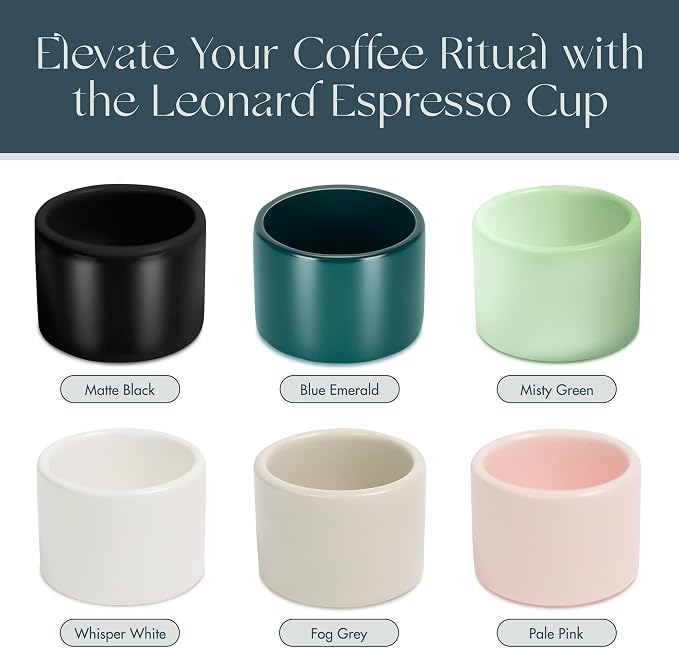 Folk Ceramics Leonard Ceramic Espresso Cups | Modern Stackable Demitasse Mugs - Image 3