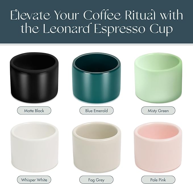 Folk Ceramics Leonard Ceramic Espresso Cups | Modern Stackable Demitasse Mugs - Image 3