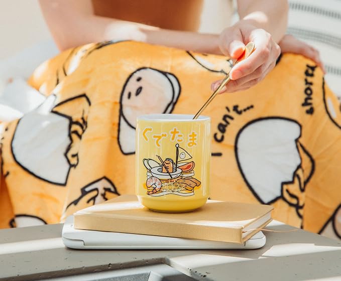 Silver Buffalo Sanrio Gudetama Sailing On Ramen Asian-Style Ceramic Tea Cup | - Image 4