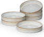 E-far Pasta Bowls Set of 6, 35oz Large Salad Bowl Plate by E-far