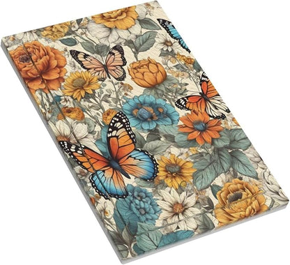 Light Switch Cover Vintage Colorful Floral Butterfly Flowers Wall Plate Cover 1 Gang Blank No Device Decorative Outlet Covers Electrical Switchplate for Bathroom Bedroom Decor