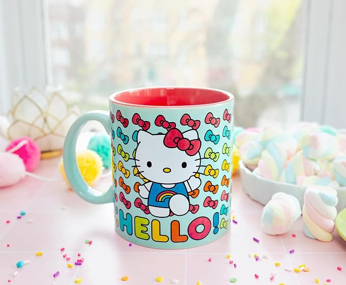 Silver Buffalo Sanrio Hello Kitty Rainbow Bows, Ceramic Mug, 20oz | 0.59 Liters - Image 5