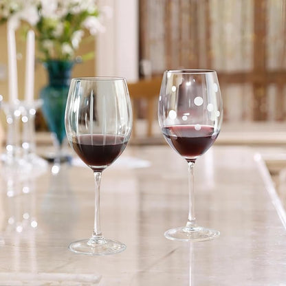 Joeyan Hand Blown Etched Red and White Wine Glasses, Stemmed Glasses - Image 6