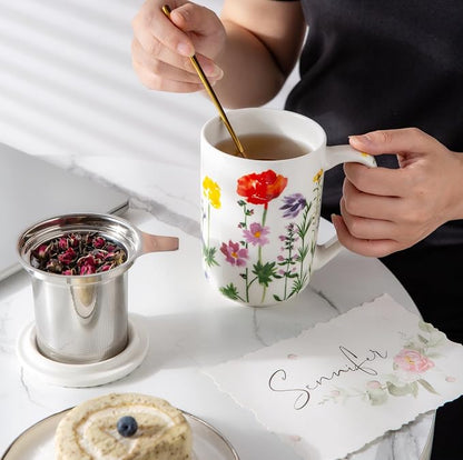 AmorArc Tea Cup With Infuser and Lid, 18oz Loose Leaf Tea Mug With Steeper | - Image 6
