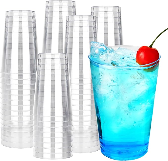 RACETOP 12 oz 200 Pack Disposable Plastic Cups, Disposable Clear Plastic Cups by RACETOP