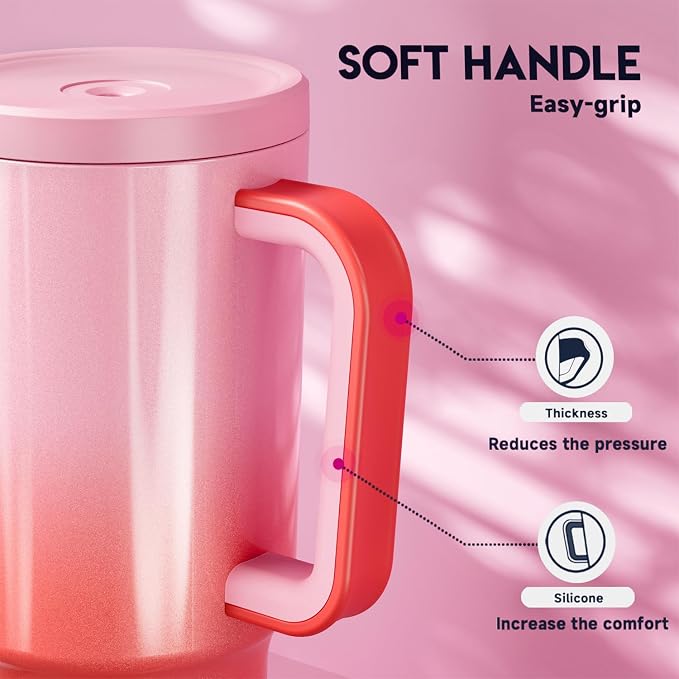 Meoky 30 oz Tumbler with Handle, Tumbler with Lid and Straw, Insulated - Image 7