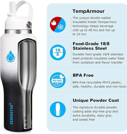 SENDESTAR SENDESTAR 40oz Stainless Steel Water Bottle, Double Wall Vacuum - Image 5
