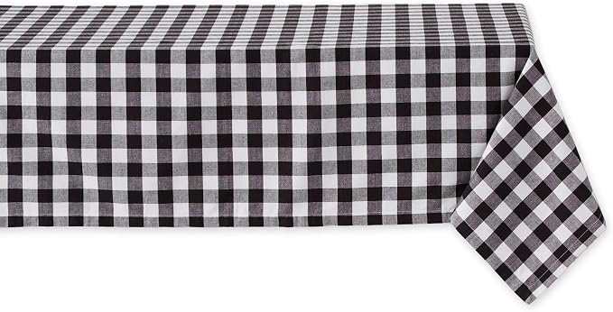 DII Checkered Tabletop Collection 100% Cotton, Machine Washable, Tablecloth by DII