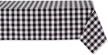 DII Checkered Tabletop Collection 100% Cotton, Machine Washable, Tablecloth by DII