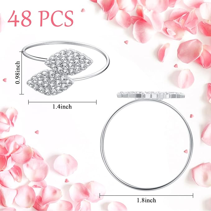 Hotop 100 Pcs Silver Napkin Rings Set - Image 7