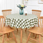 Gingham Round Tablecloth Table Cloth Heavy Duty Cotton Checkered Table Cloth Round Cover for Dining Room(R-Green, 53 inch Diameter)