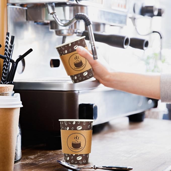 JOLLY PARTY Disposable Coffee Cups - 12oz Paper Coffee Cups with Lids - Image 5