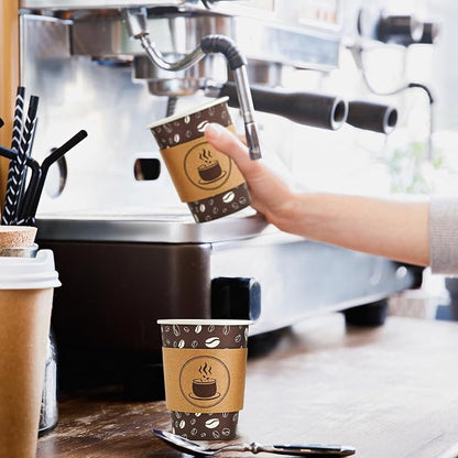 JOLLY PARTY Disposable Coffee Cups - 12oz Paper Coffee Cups with Lids - Image 5
